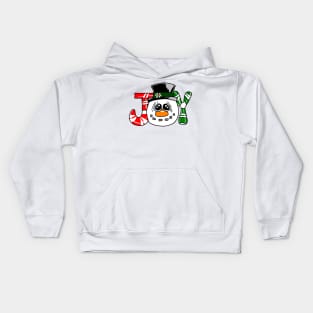 Christmas Joy Snowman Kids Hoodie